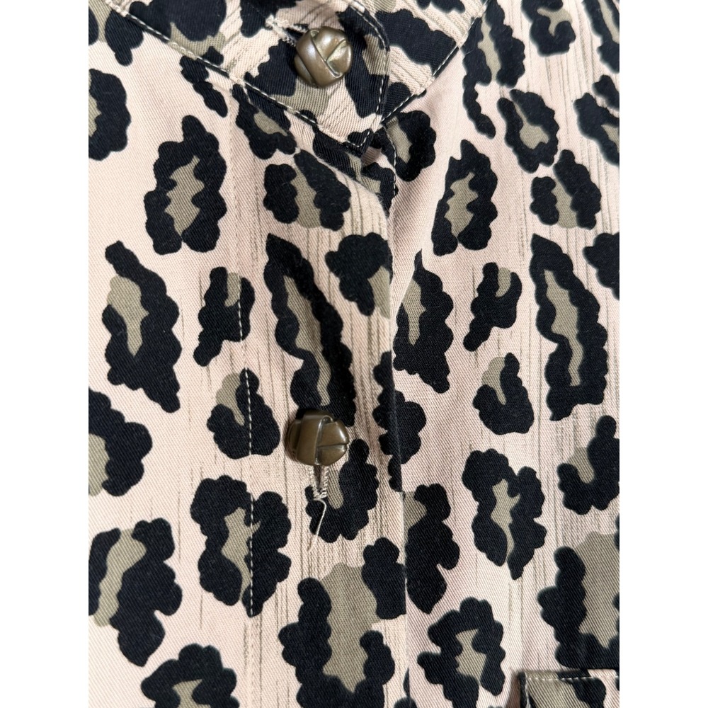 Doncaster Leopard Print Button Up Short Sleeve Sh… - image 2
